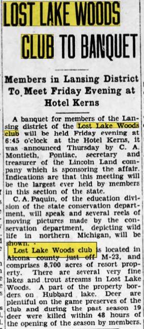 Lost Lake Woods Club - Apr 1931 Article
